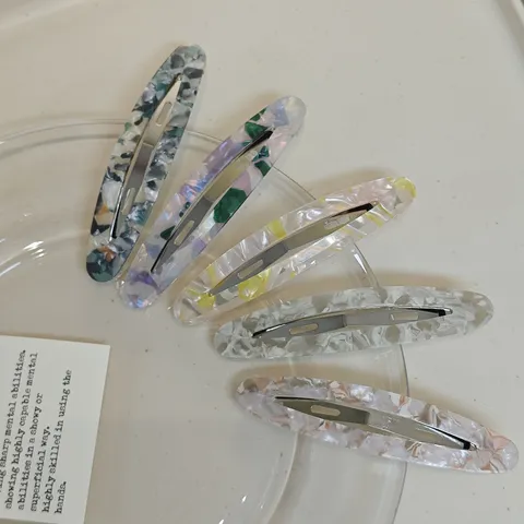 Korean Ins French Vintage Acetate Hair Clip Elegant Oval Bangs Barrette Hair Styling Accessories For Women