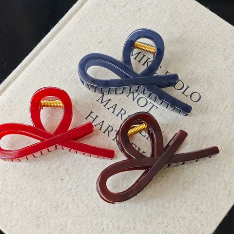 Pinza de Pelo de Plástico PC Elegante Pinza Tiburón Grande Resorte Sólido Accesorios de Cabello Antideslizantes para Mujeres Estilismo Diario