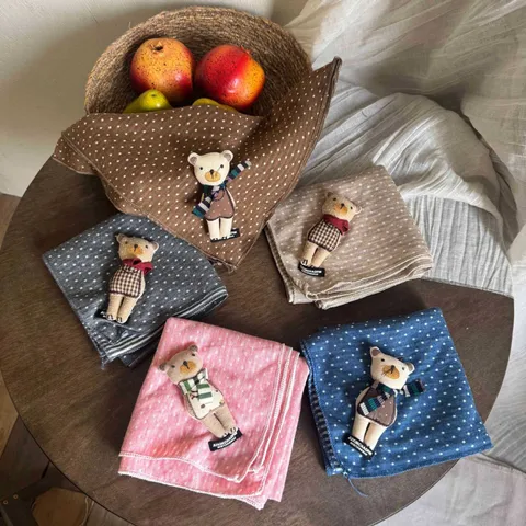 Kinder Winter Warm Schal Süße Puppe Polka Dot Baumwolle Dreieck Schal Unisex Baby Halstuch Kinder Mode Zubehör