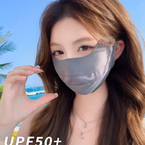 Women Sun Protection Face Mask Breathable Mesh UV Protection Summer Outdoor Cycling Full Face Cover Sunshade Mask