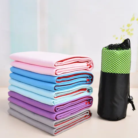 Asciugamano Sportivo Tinta Unita Asciugatura Rapida Microfibra Assorbente Sudore Asciugamano Palestra Fitness con Borsa a Rete per Esercizi all'Aperto