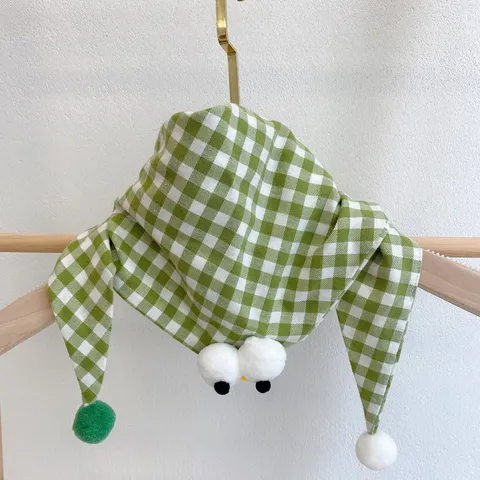 Baby Frühling Herbst Polyester Schal Süßes Cartoon Tier Karo Dreieckstuch Weiches Halstuch Lätzchen Für Jungen Und Mädchen