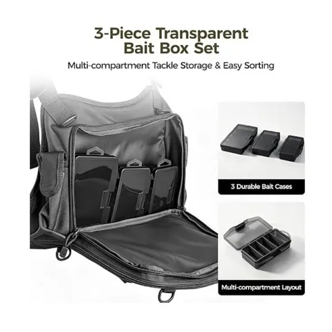 Tactical Fishing Chest Bag Large Capacity Outdoor Fly Fishing Storage Vest Waterproof Multi-Pocket Tactical Gear Pack For Men Women