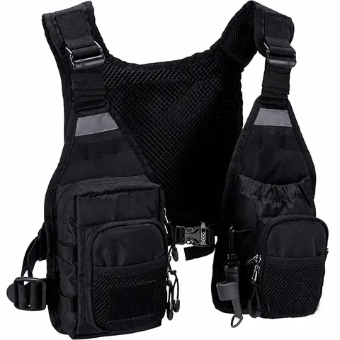 Professional Fishing Vest Chest Bag Adjustable Waterproof Multi-Pocket Fly Fishing Tackle Gear Bag For Outdoor Hiking Men Women