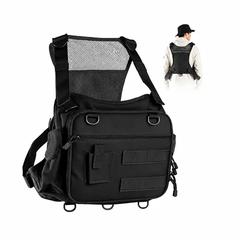 Tactical Fishing Chest Bag Large Capacity Outdoor Fly Fishing Storage Vest Waterproof Multi-Pocket Tactical Gear Pack For Men Women