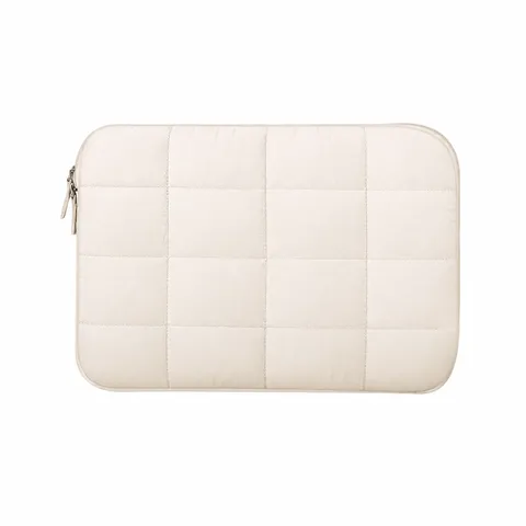 Quilted Puffy Laptop Sleeve Protective Padded Cloud Case Shockproof Waterproof Polyester Sleeve Bag For 13 Notebook For Men Women