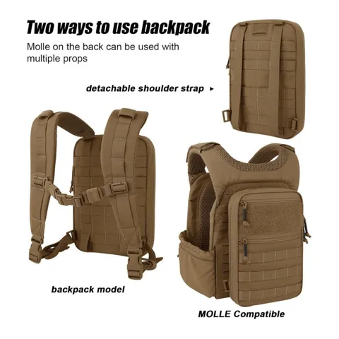 Tactical Outdoor Cycling Bag Durable Nylon Shoulder Sling Bag MOLLE System Water Resistant Crossbody Pack For Hiking Camping Military Style Gear