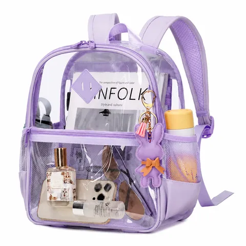 Heavy Duty PVC Transparent Backpack Mini Clear Bag Stadium Approved For Concerts Sports Events Waterproof School Backpack