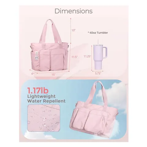 Borsa Tote da Donna Grande Capacità Borsa da Lavoro Infermiera Borsa da Viaggio Con Scomparto Laptop Tasche Multiple Poliestere Tracolla