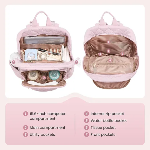 Sac à Langer Matelassé Multifonctionnel Voyage Bébé Grande Capacité Sac à Couches