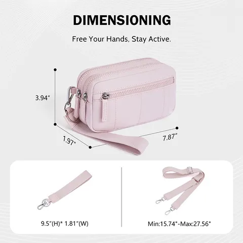Quilted Nylon Phone Bag Fashion Casual Mobile Phone Pouch Wristlet Wallet Crossbody Bag With Detachable Strap