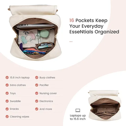 Sac à Dos à Langer Imperméable en Nylon Multifonctionnel Grande Capacité Sac de Voyage pour Bébé Avec Matelas à Langer et Étui à Tétine