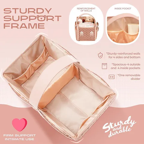 Organisateur de Panier à Couches pour Nouveau-Né Panier de Rangement Multifonctionnel Sac de Voyage Portable pour Nourrisson