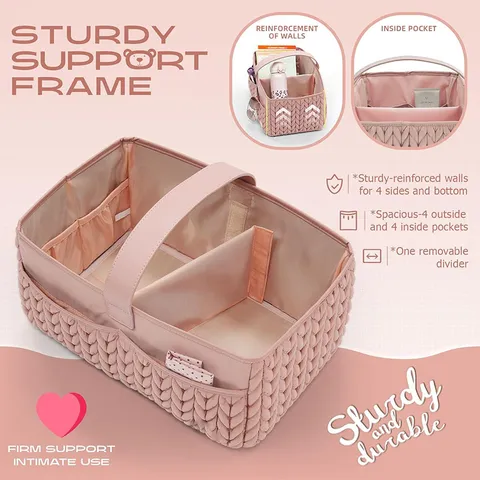 Organisateur de Panier à Couches pour Nouveau-Né Panier de Rangement Multifonctionnel Sac de Voyage Portable pour Nourrisson