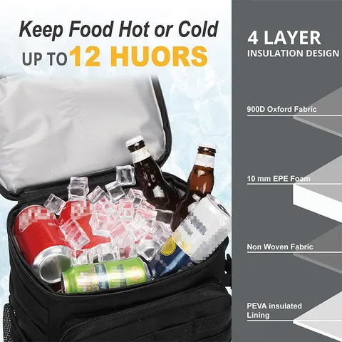 Tactical Cooler Backpack Insulated Leakproof Waterproof Large Capacity Backpack For Hiking Picnic Camping Outdoor Travel
