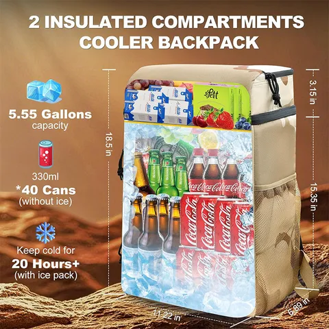 Waterdichte Geïsoleerde Koelrugzak Thermische Lekkagevrije Koeltas Camouflage Picnic Rugzak Voor Outdoor Camping
