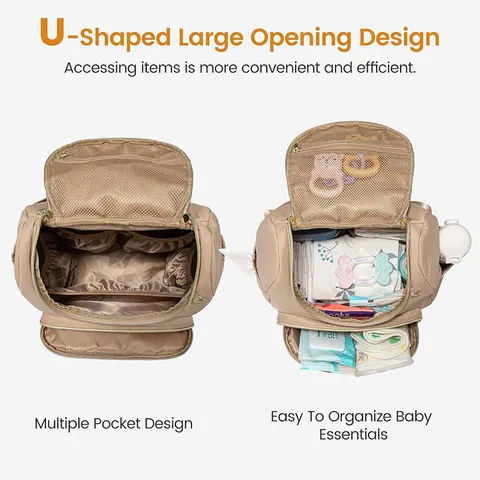 Sac à Dos à Langer Matelassé Imperméable Multifonction Voyage Sac de Maman Grande Capacité Sac à Langer Bébé Pour Femmes