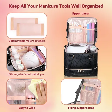 Multifunctional Quilted Waterproof Large Capacity Makeup Bag Travel Portable Storage Organizer Cosmetic Bag