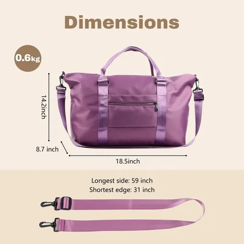 Large Capacity Waterproof Travel Duffel Bag Lightweight Overnight Luggage Handbag Business Trip Weekender Bag For Women