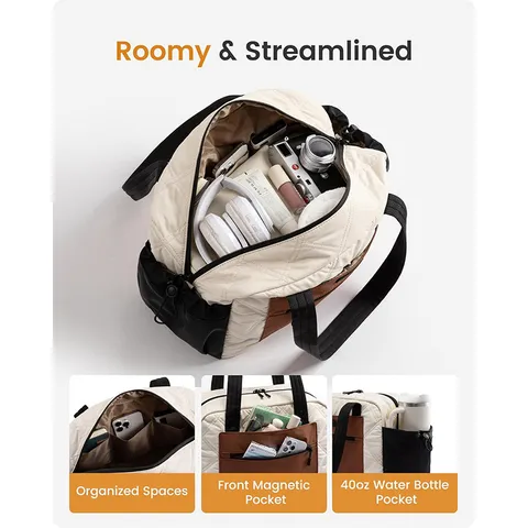 Puffy Quilted Tote Bag Lightweight Large Capacity Casual Travel Beach Shoulder Handbag Crossbody Bag For Women