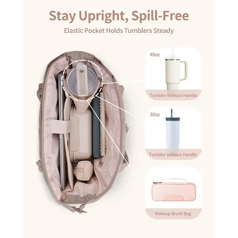 Large Capacity Expandable Polyester Tote Bag Lightweight Portable Travel Shoulder Bag Minimalist Handbag For Women