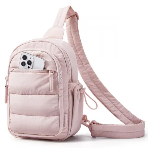 Waterproof Nylon Crossbody Bag Mini Vertical Shoulder Bag Casual Travel Phone Sling Bag For Women And Men