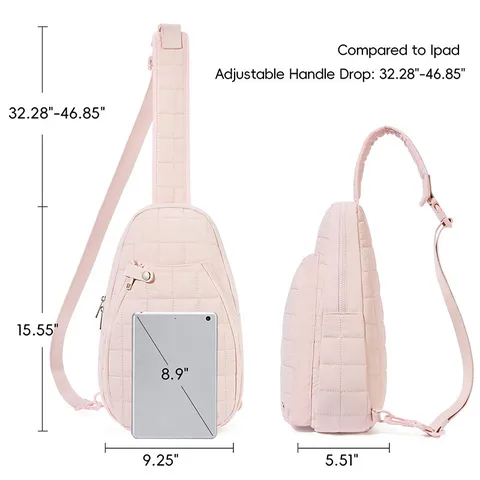 Fashion Quilted Tennis Racket Bag Polyester Crossbody Sport Backpack Portable Lightweight Racquet Storage Bag For Women