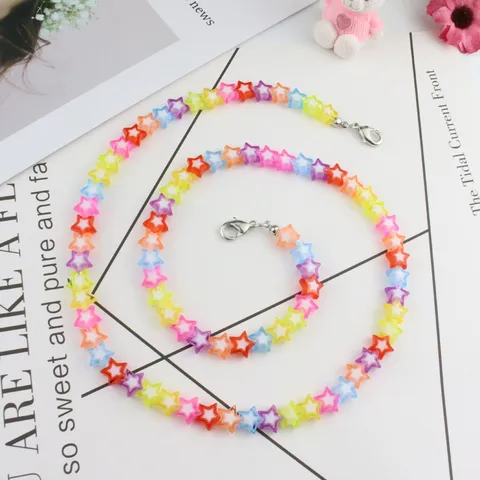 Colorful Acrylic Heart Star Mask Chain Glasses Lanyard Cute Beaded Eyewear Chain Fashion Jewelry Accessories For Women