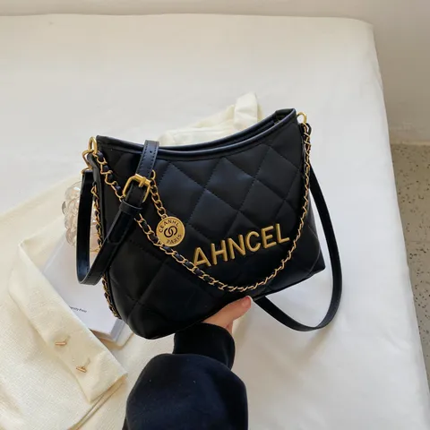 Sac Bandoulière Matelassé pour Femmes en Cuir PU Sac Croisé à Chaîne Urbain Minimaliste Sac à Main Décontracté