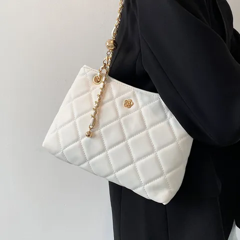 Femme Sac Bandoulière Matelassé Cuir PU Travers Chaîne Sac Aisselle Décontracté Mode Chic Quotidien Élégant Sac à Main