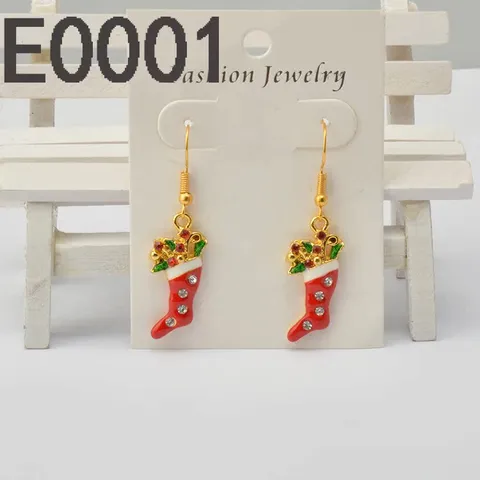 Christmas Alloy Rhinestone Drop Earrings Festive Santa Tree Candle Dangle Earrings Fashion Party Jewelry Gift For Women