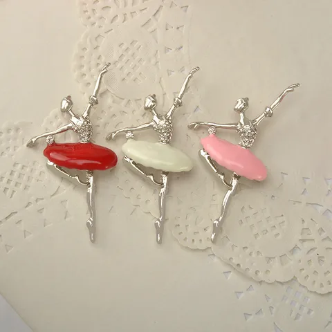 Moderna Alloy Rhinestone Ballerina Girl Brooch Pin Enamel Cartoon Character Corset Pin Elegant Jewelry Gift