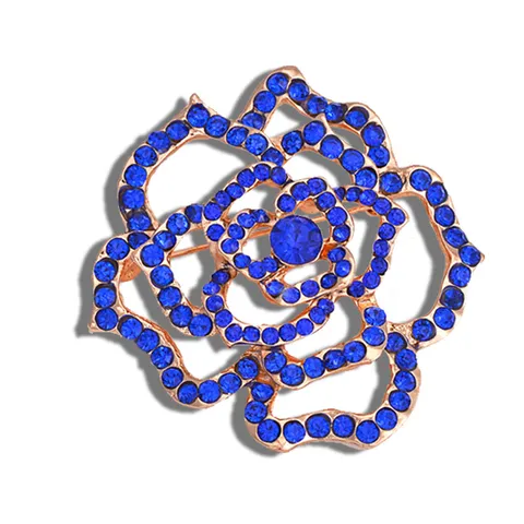 Elegant Alloy Rhinestone Flower Brooch Fashion Camellia Design Pin Sparkling Crystal Jewelry Gift For Women Daily Commute