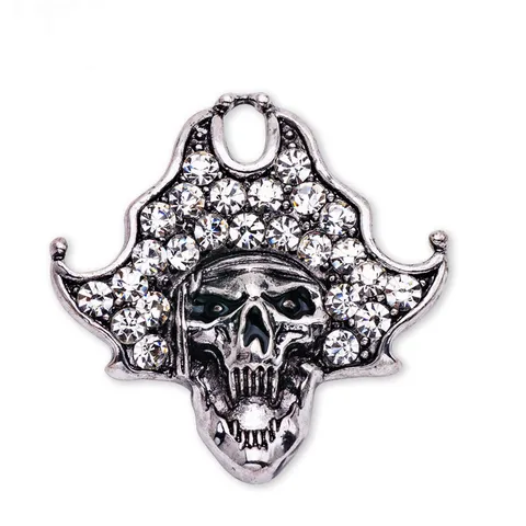 Punk Gothic Skull Rhinestone Brooch Alloy Antique Silver Gold Halloween Costume Jewelry Gift Pin Badge Accessories