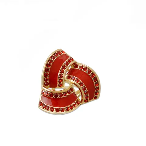 Alloy Rhinestone Scarf Ring Geometric Three Ring Shawl Clip Elegant Women Fashion Clothing Accessories