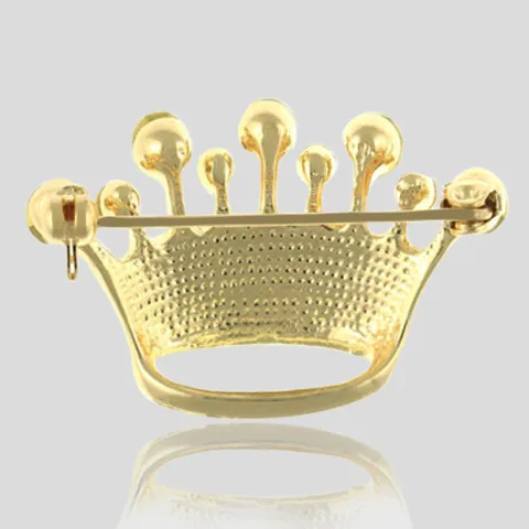 Luxus Legierung Krone Brosche Pin Vergoldet Strass Kristall Kleid Korsage Mode Zubehör Schmuck Für Damen Herren