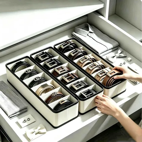 Scatola di Immagazzinaggio Pieghevole per Cassetto Organizzatore a Griglie Multiple per Cintura Calzini e Intianteria Contenitore per Armadio