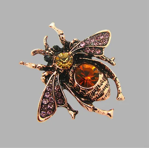 Vintage Strass Insect Bij Brooch Legering Kristal Dier Reversspeld Mode Sieraden Accessoires Voor Vrouwen Mannen