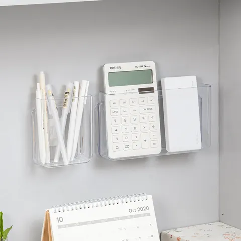 Scatola di Immagazzinamento a Parete Trasparente per Telecomando Supporto di Carica per Telefono in Plastica Organizzatore di Accessori