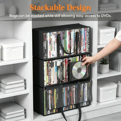Grande Capacità CD DVD Borsa di Conservazione Trasparente PVC Finestra Antipolvere Supporto Organizer Per Casa Camera da Letto Soggiorno