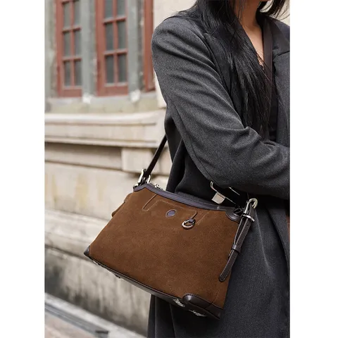 Women's Retro Vintage Genuine Leather Shoulder Bag Casual Solid Color Hobo Bag Underarm Handbag For Daily Commute