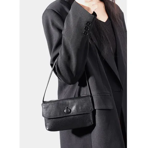 Women's Genuine Leather Top Handle Shoulder Bag Elegant Chic Flap Crossbody Bag Daily Commute Handbag