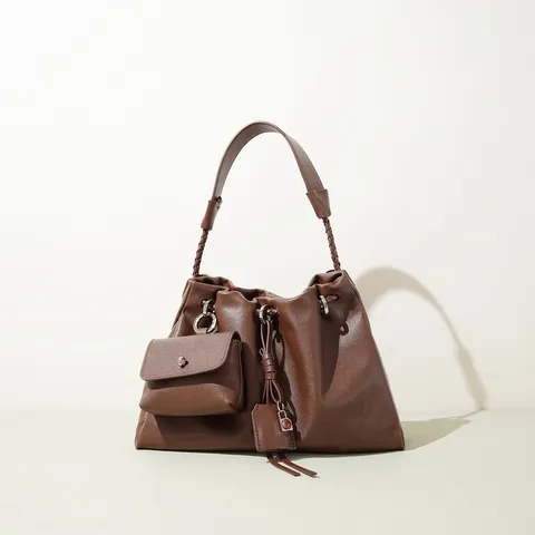 Retro Pleated Cloud Shoulder Bag For Women High Quality Cowhide Leather Crossbody Handbag Casual Commute Tote Bag