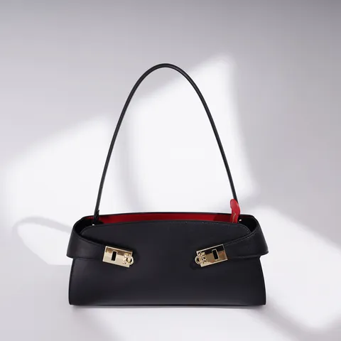 Women Genuine Leather Shoulder Bag Large Capacity Commuter Handbag Elegant Fashion Casual Top Handle Underarm Bag