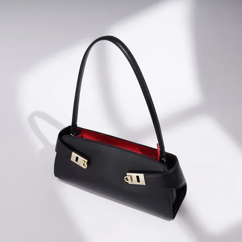 Women Genuine Leather Shoulder Bag Large Capacity Commuter Handbag Elegant Fashion Casual Top Handle Underarm Bag