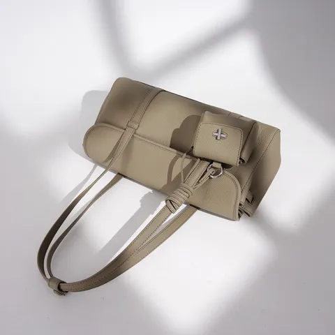 Minimalist Genuine Leather Shoulder Bag For Women Top Layer Cowhide Tote Bag Large Capacity Commuter Underarm Bag Purse