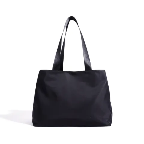 Minimalist Large Capacity Nylon Tote Bag For Women Men Casual Solid Color Travel Shoulder Handbag Commuting Shopping Bag