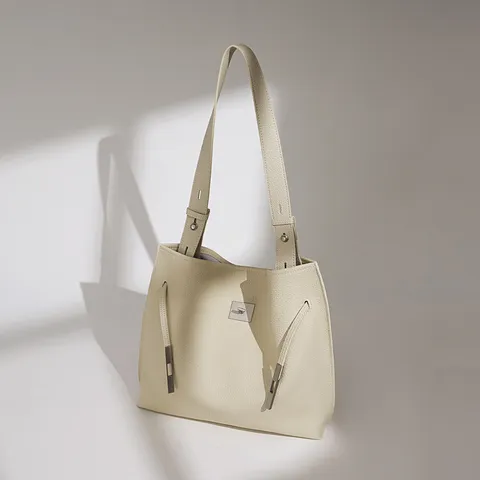 Women Large Capacity Leather Tote Bag Urban Minimalist Commuter Shoulder Bag Elegant Top Handle Handbag With Metal Lock