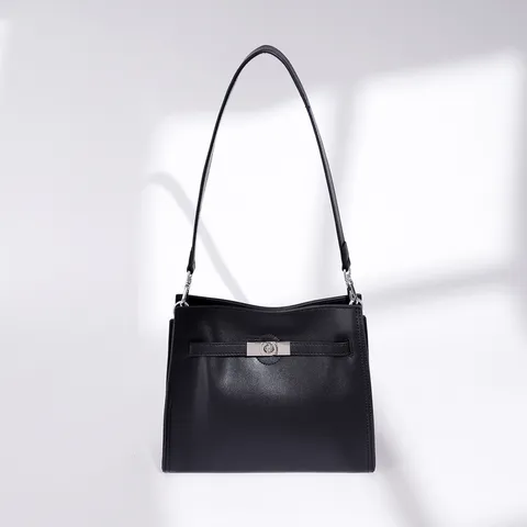 Women Genuine Leather Top Handle Bag Fashion Versatile Commuting Shoulder Crossbody Bag Classic Design