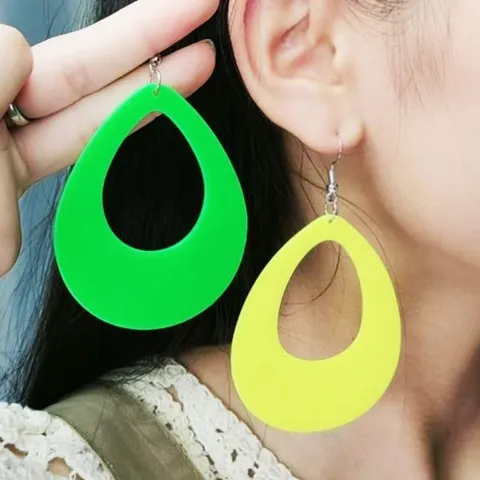 Fashion Acrylic Hollow Teardrop Earrings Minimalist Geometric Dangle Earrings Lightweight Jewelry For Women